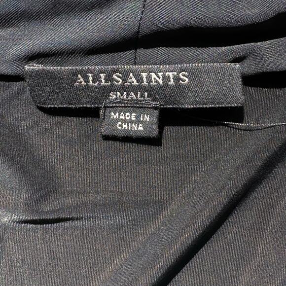 Allsaints Tame Dress Black Size‎ Small Faux Wrap Assymetrical Hem - Picture 9 of 12